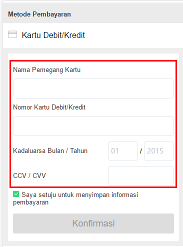 cara kredit di jd.id dengan kartu kredit