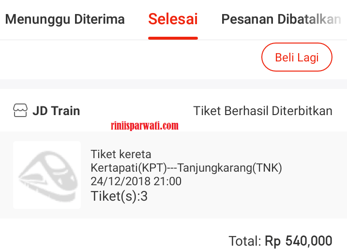 Pengalaman Beli Tiket Kereta Api Murah Di JD.ID