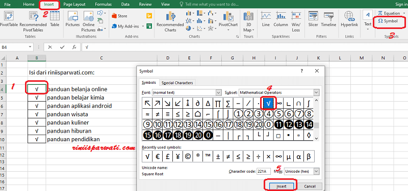 Cara Menambahkan Tanda Ceklis Di Excel, Letaknya Ada Dimana