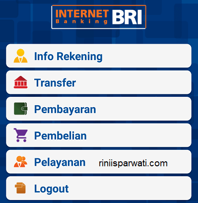 menu transaksi di internet banking bri mobile