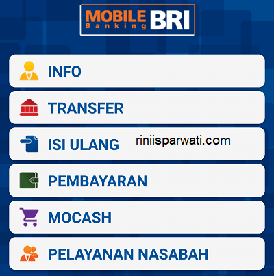 menu transaksi yang ada di mobile banking bri