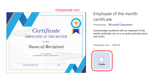 create sertifikat di word
