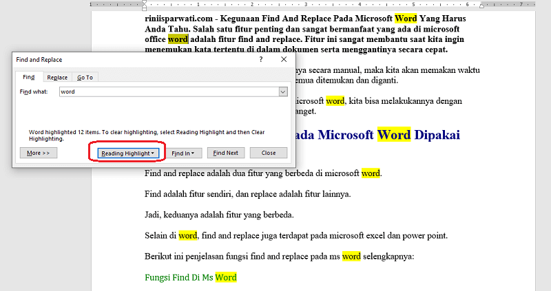 Ini Lho Penggunaan Find And Replace Pada Microsoft Word