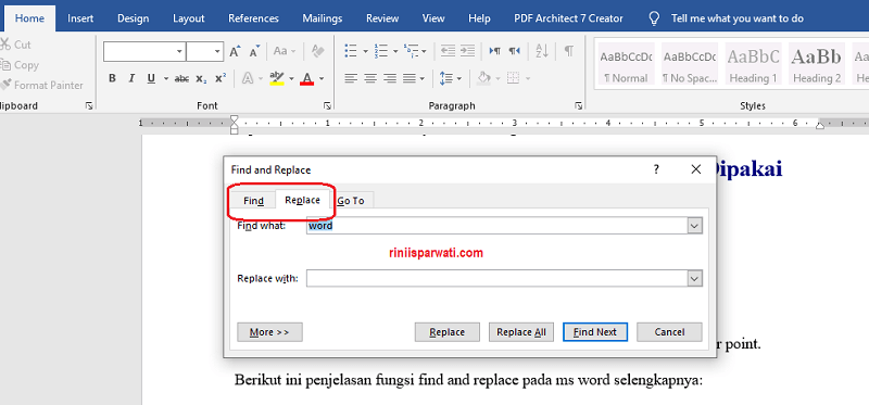 Cara Find And Replace Di Word Riset 4360