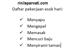 Membuat Tanda Centang Di Word Dengan Menggunakan Bullets & Numbering